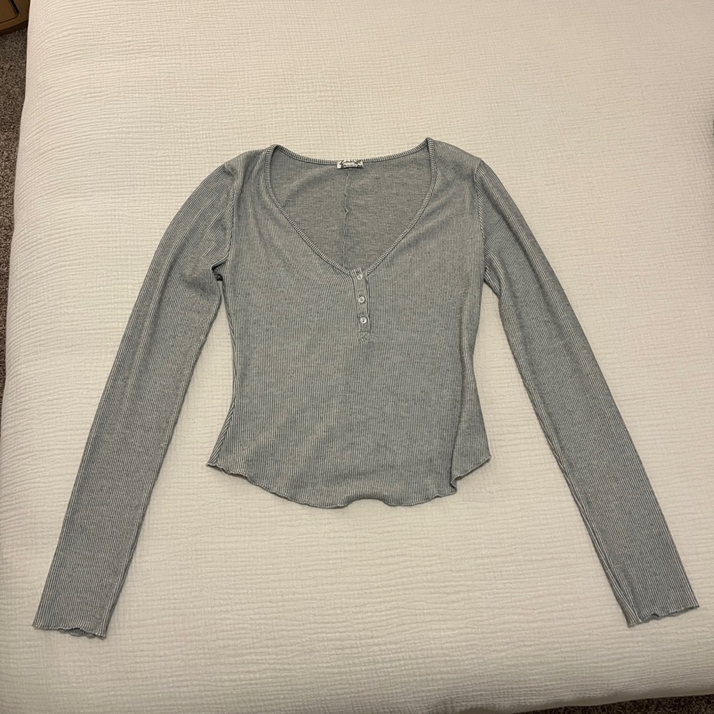 Free People Keep It Basic Layering Top in Heather Grey